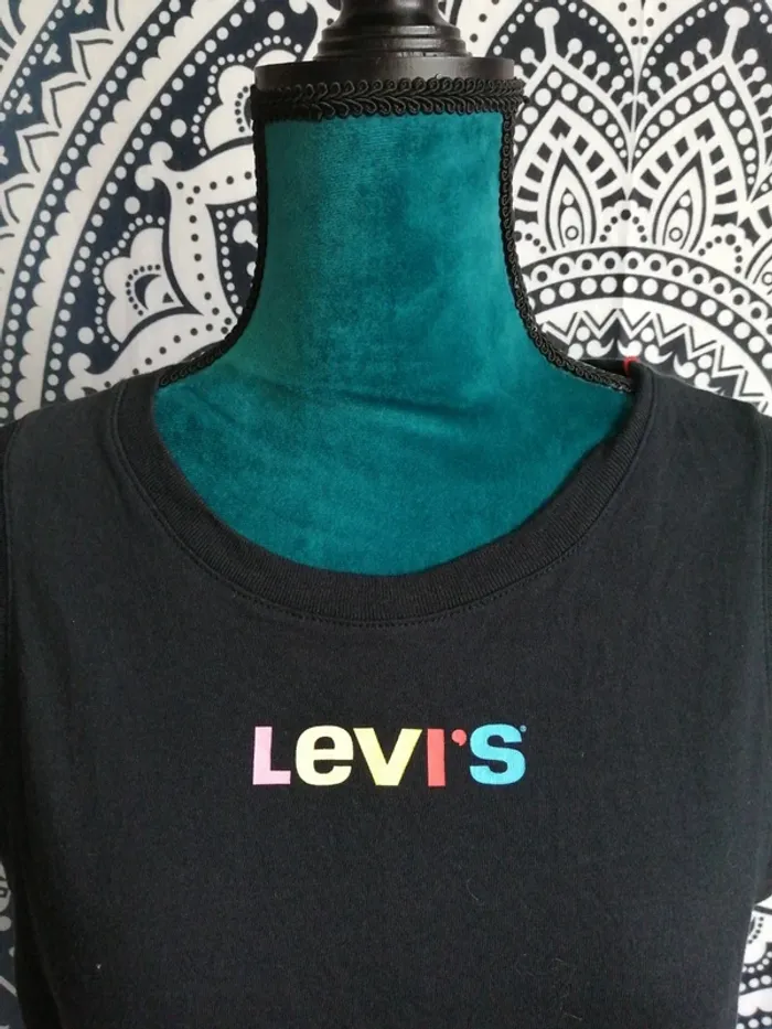 Débardeur court noir écriture Levi's multicolore pastel / Levi's / (M) - photo numéro 3