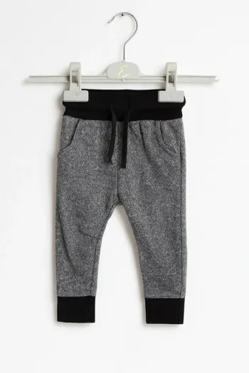 Pantalon de jogging gris chiné et noir – 12 mois