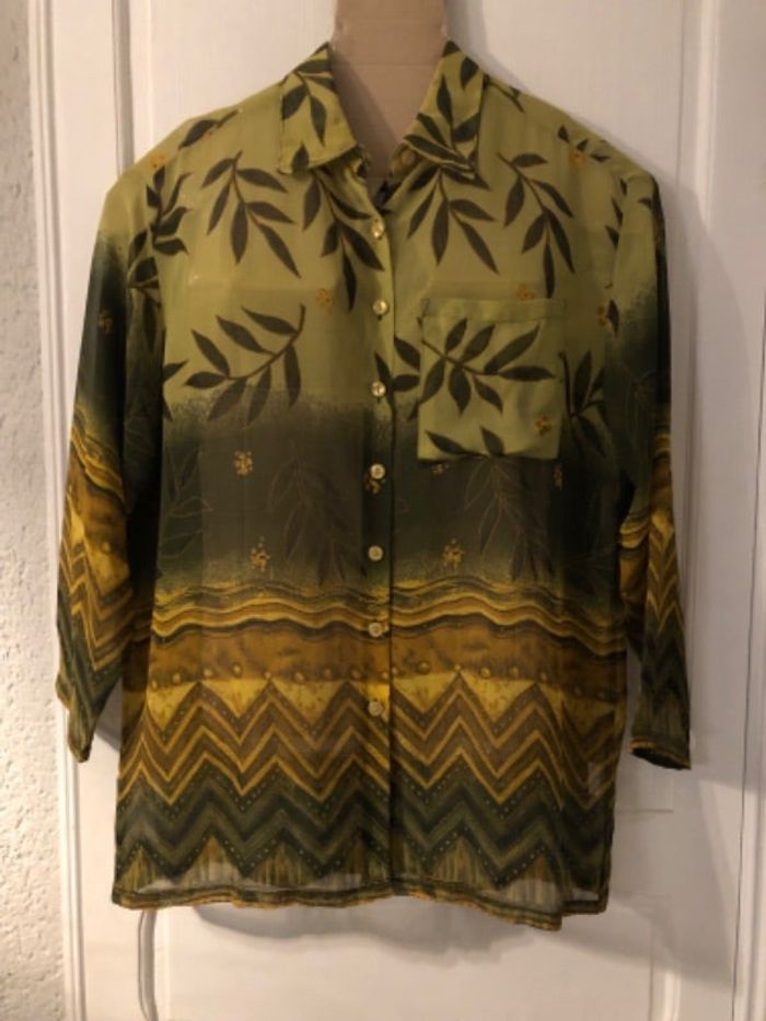 AN15- Blouse/chemisier imprimé multicolore T 48 comme neuf