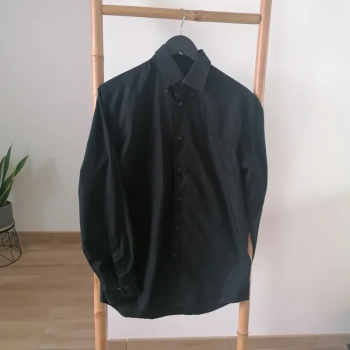 Chemise noire manches longues Sergio vitti