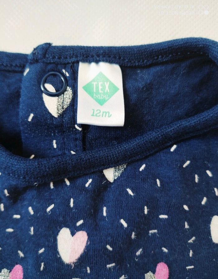 T-shirt manches longues imprimé coeurs Tex Baby - photo numéro 4
