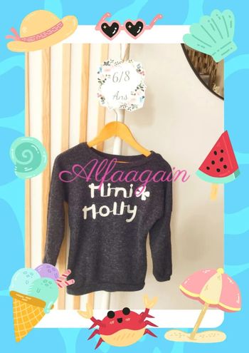 Pull 6/8ans mini molly bleu