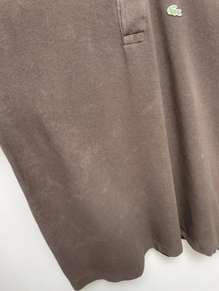 Polo Lacoste Regular fit vintage marron chocolat manches courtes taille 7 - photo numéro 11