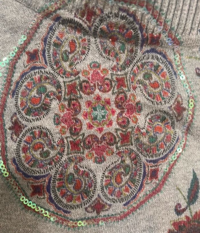 Pull fin gris , desigual, taille s - photo numéro 3