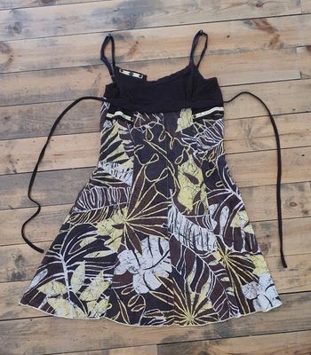 Robe d'été imprimée feuilles (marron), S / 36 / 8