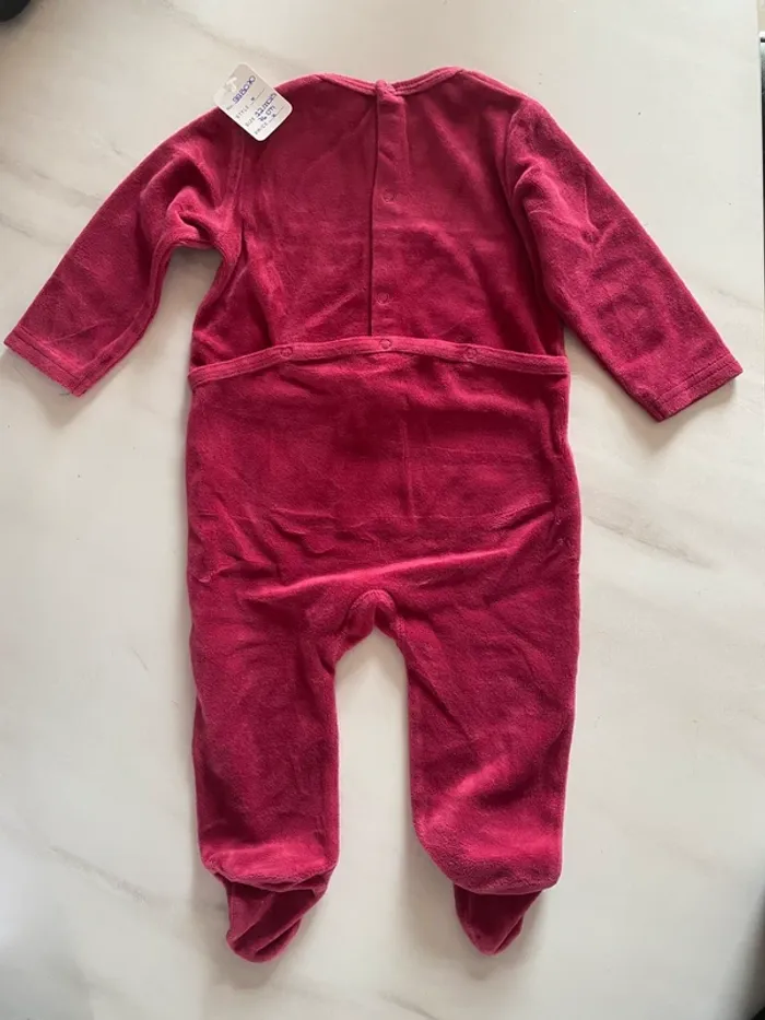 Pyjama épais fuchsia Mes Petits Cailloux 12 mois/74 cm [ref.98B070] - photo numéro 4