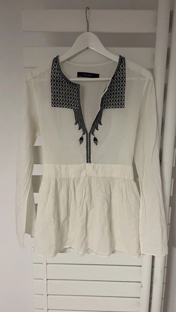 Blouse Zara blanche et noire S