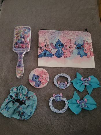 Lot cheveux beauté bleu violet Stitch