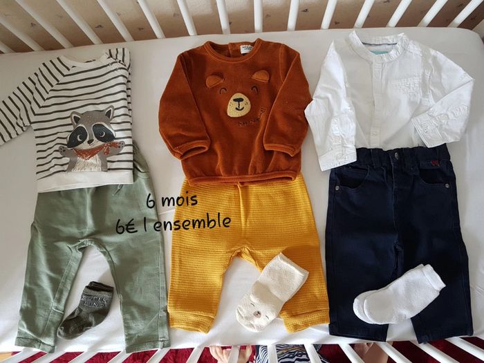 Ensemble 6 mois salopette ou pantalon garçon
