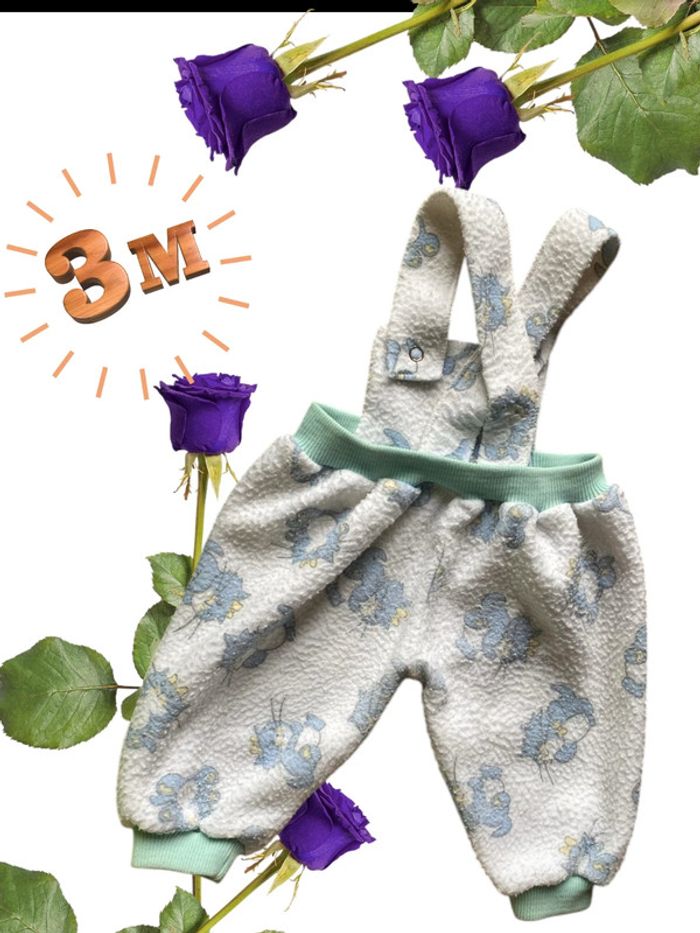 Salopette blanc - motif chat - mixte - 3 mois - photo numéro 2