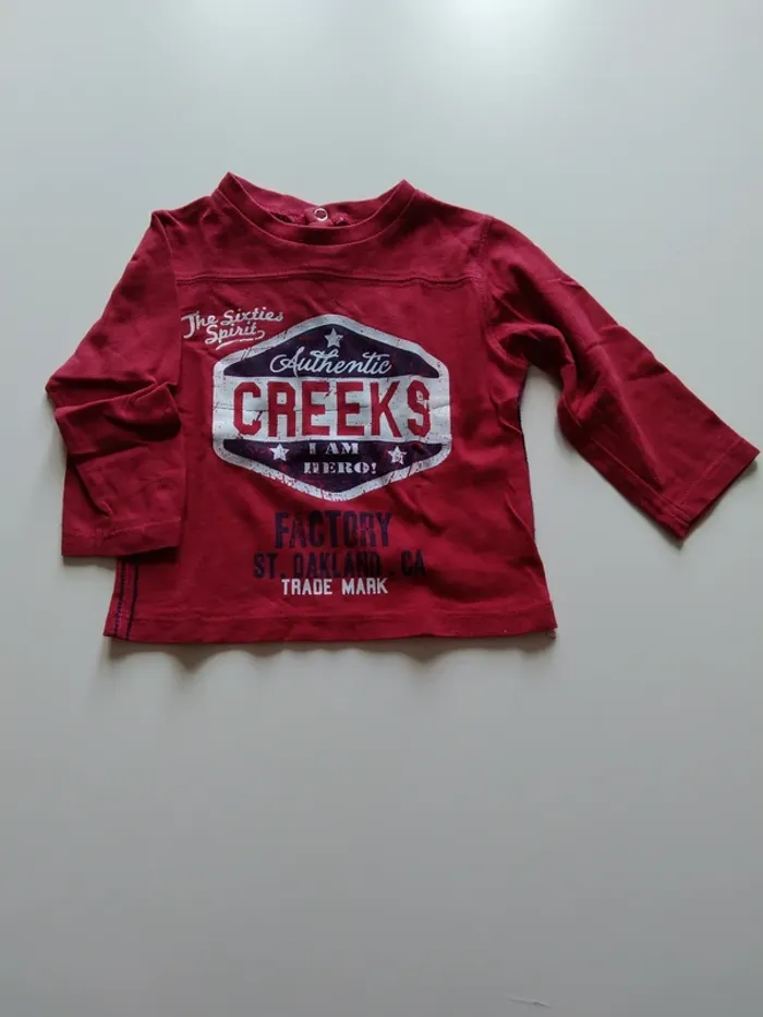 tee shirt manches longues creeks garcon 12 mois