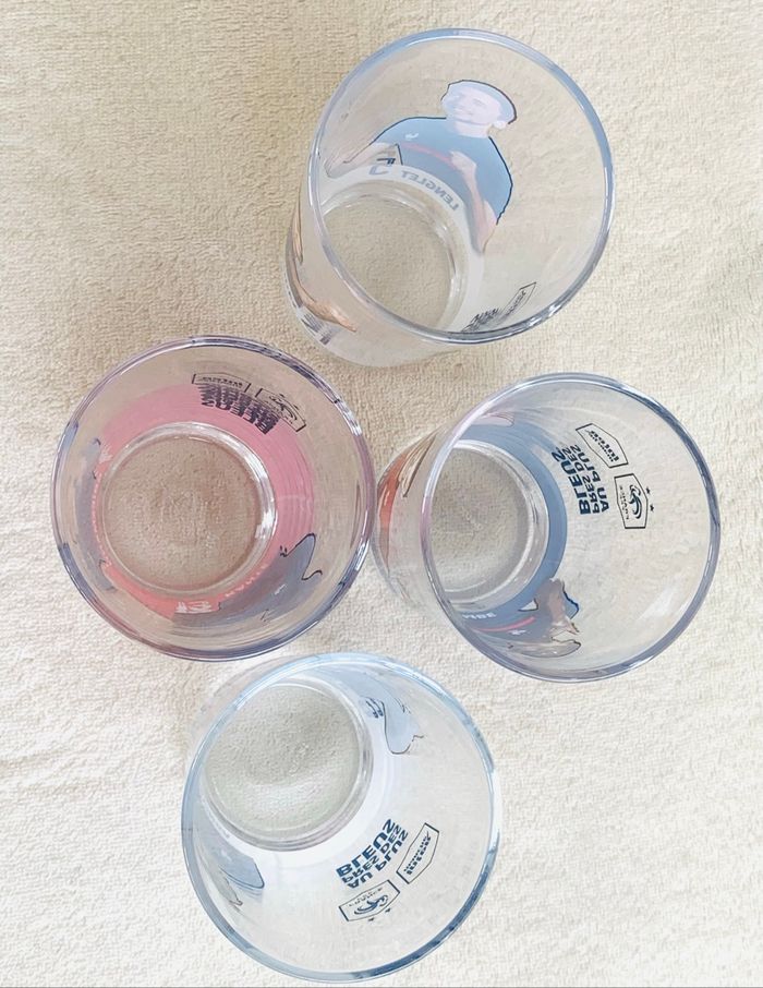 Lot 4 verres équipe de France en verre - photo numéro 2