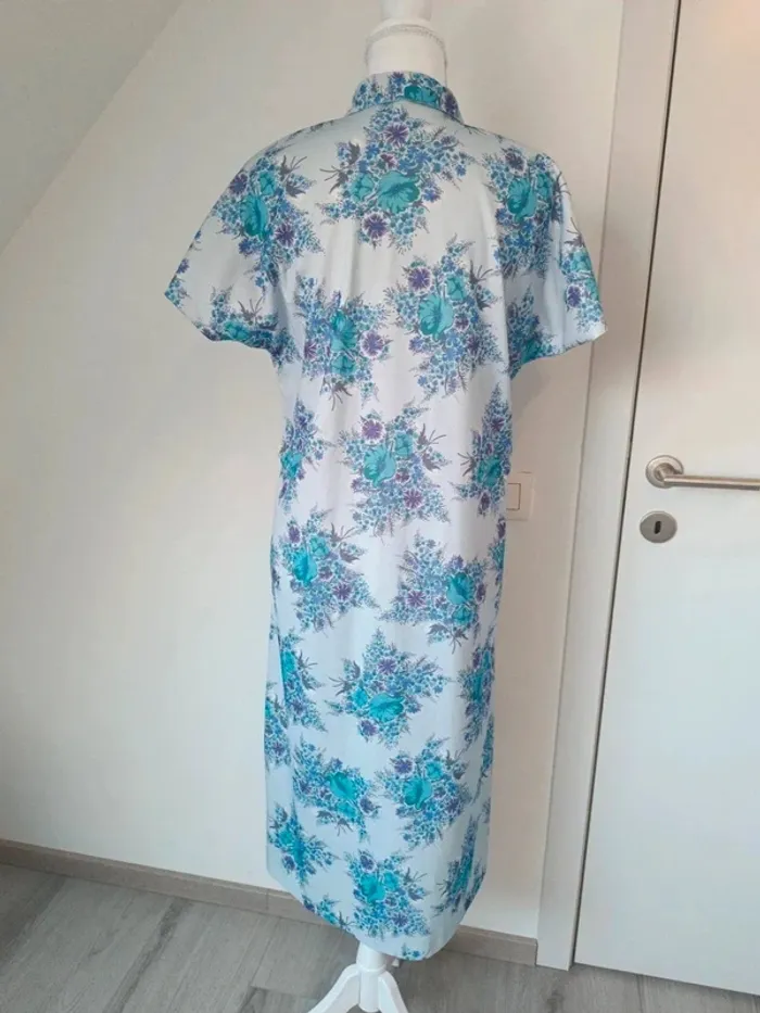 💜 Robe vintage fleurie perles – Taille 42 - photo numéro 4