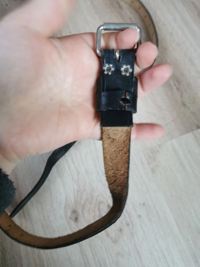 Ceinture fine en cuir noir - photo numéro 6