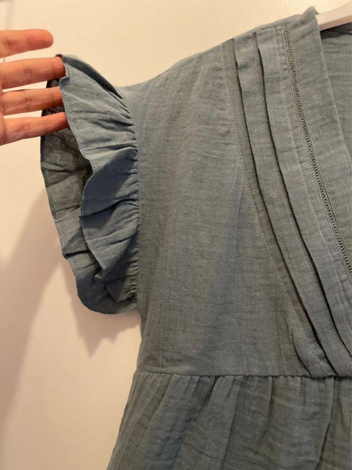 Blouse bleue grise neuve taille S camaïeu - photo numéro 3