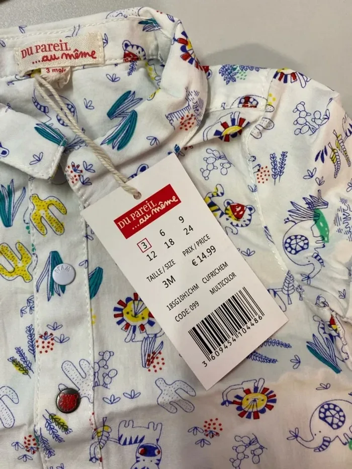Chemise bébé garçon (neuf) - Taille 3 mois - photo numéro 2