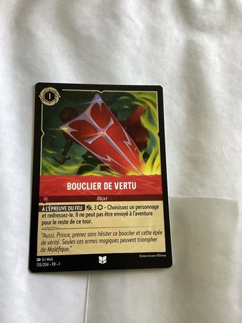 carte disney ravensburger lorcana FR bouclier de vertu objet 135/204.FR.1  Non foil première édition