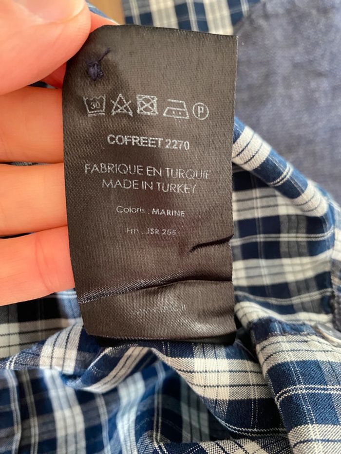 Chemise IZAC marine et blanche à carreaux taille M - photo numéro 11