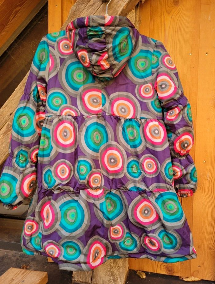 Manteau réversible à capuche Desigual, un côté noir l'autre à motifs ronds colorés 🍭, 14 ans - photo numéro 5