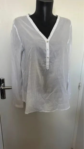 Chemise blanche transparente L