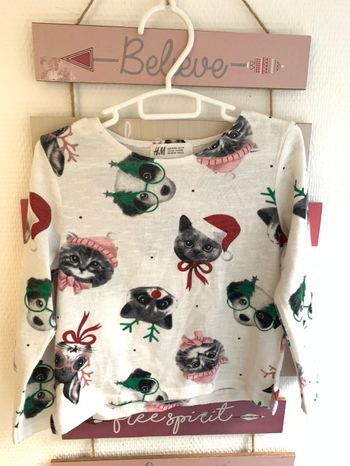 T-shirt fille noel H&M 2/4 ans