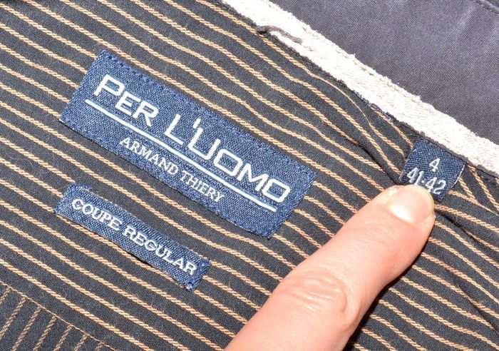 chemise homme manches longues régular marron à rayures taille XXL - 41/42 - photo numéro 2