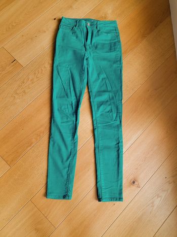 Pantalon ajusté vert taille haute Promod T34
