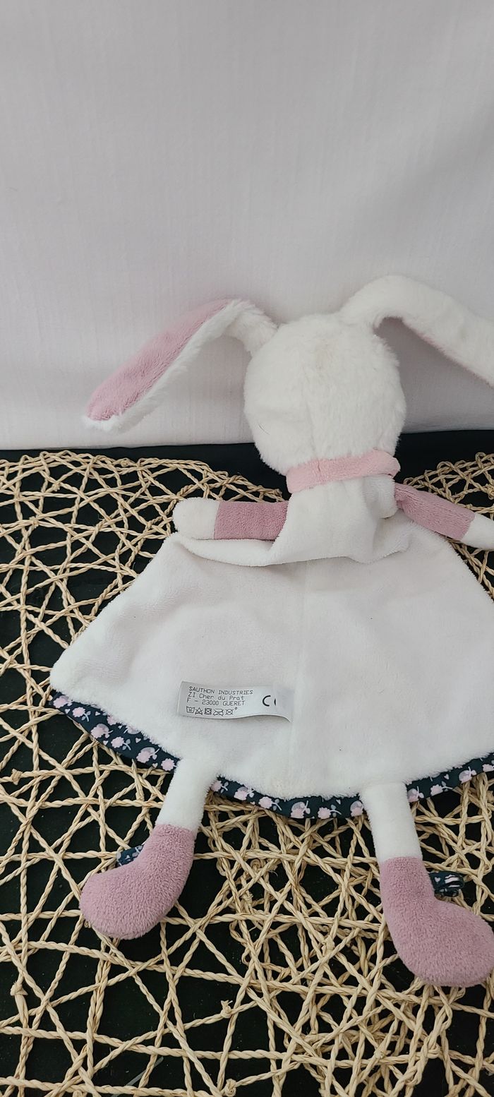 Doudou plat lapin rose Miss Chipie SAUTHON - photo numéro 2