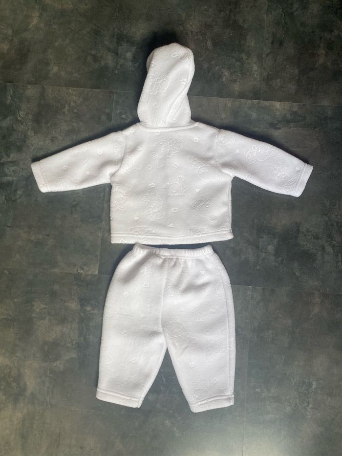 Ensemble polaire blanc star brodé doré Taille naissance - photo numéro 4