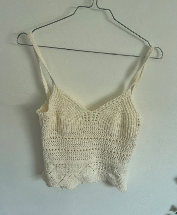 Crop top effet macramé - photo numéro 2