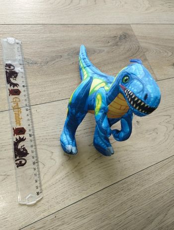 Peluche vélociraptor bleu blue