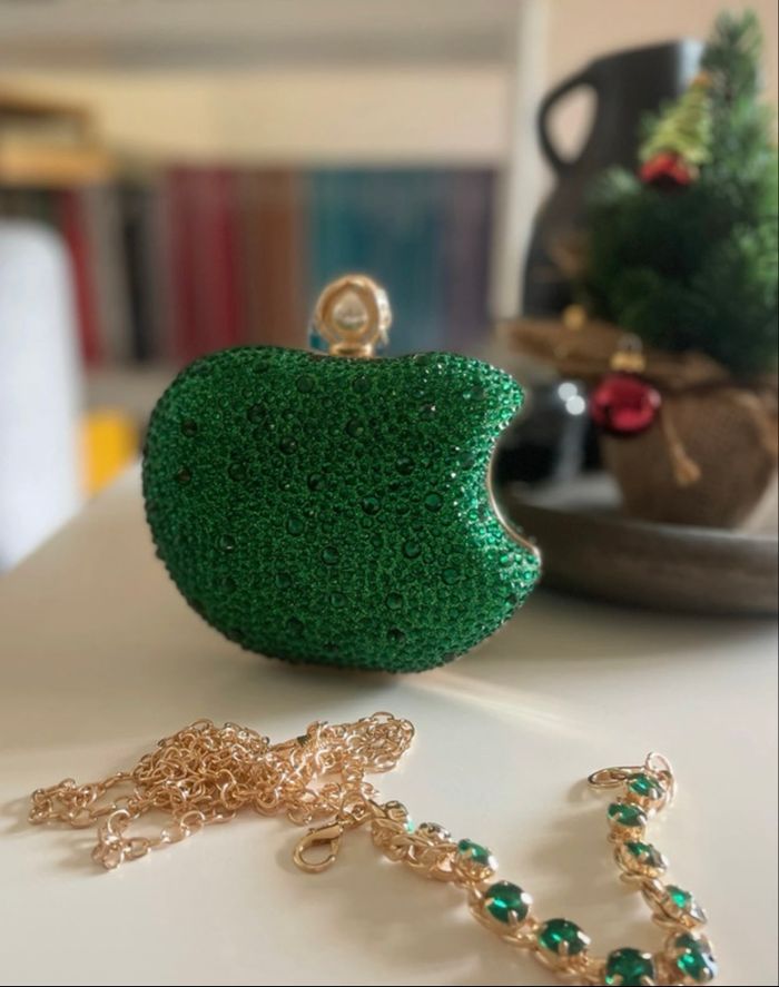 Sac soiree vert émeraudes - photo numéro 2