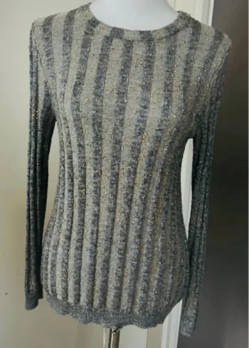 A.P.C - Pull fin Maille doré et argenté taille M/38