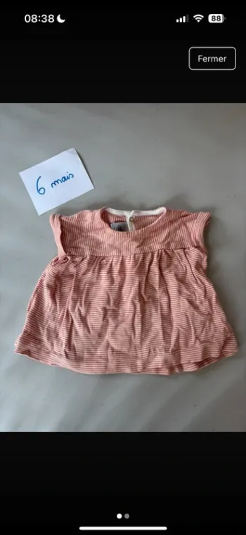 T-shirt Petit bateau rose marinière
