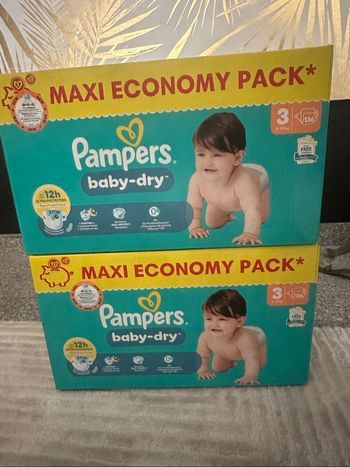 📦lot de 2 Pampers Baby-Dry maxi economy pack 📦