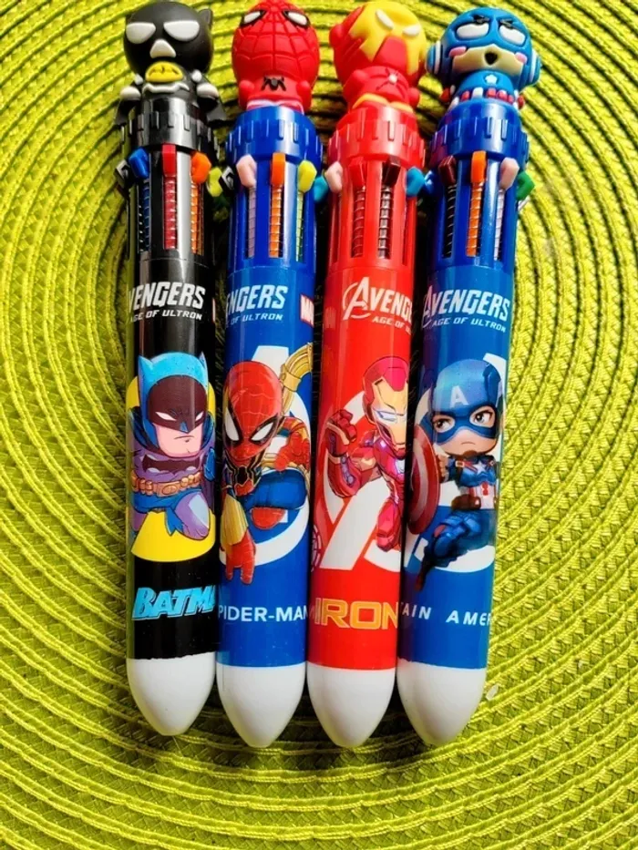 Grand Stylos 10 couleurs - Marvel, Batman, Spiderman, Iron Man, Captain America - photo numéro 2