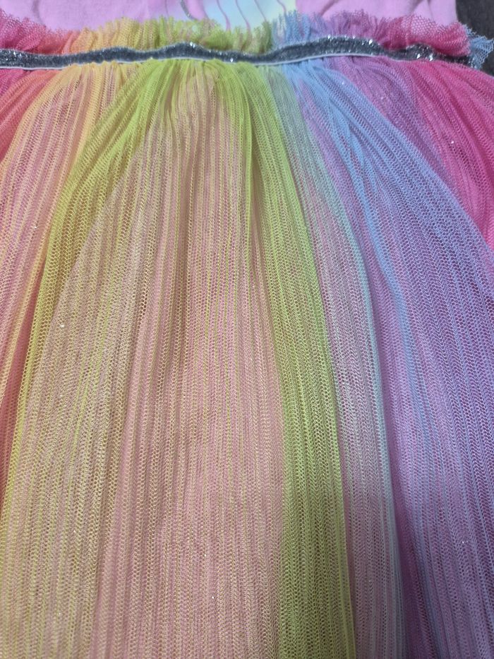 Robe 4 ans licorne avec tulle multicolore été printemps - photo numéro 3