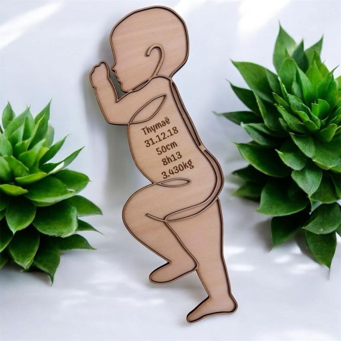 Silhouette bébé en bois - photo numéro 5