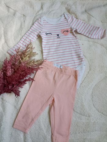 Body manches longues rayé et legging assorti