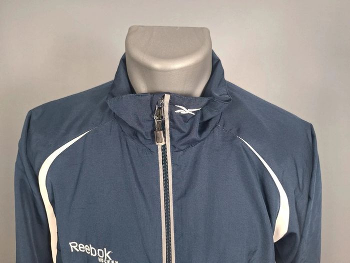 Veste Reebok Hockey M vintage bleu marine zippée sport brodé (545) - photo numéro 2