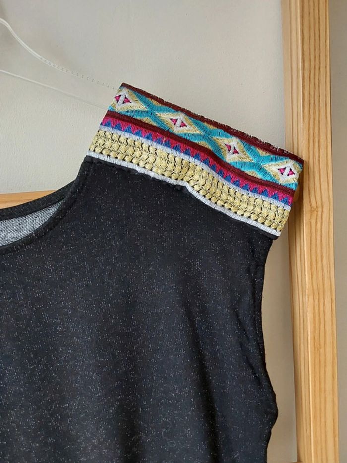 Joli haut top débardeur bohème,indien T 36 - photo numéro 6