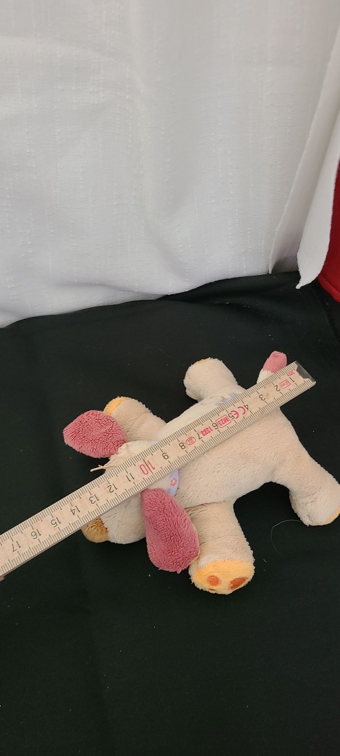 Peluche Bo chien NATTOU beige rouge - photo numéro 4