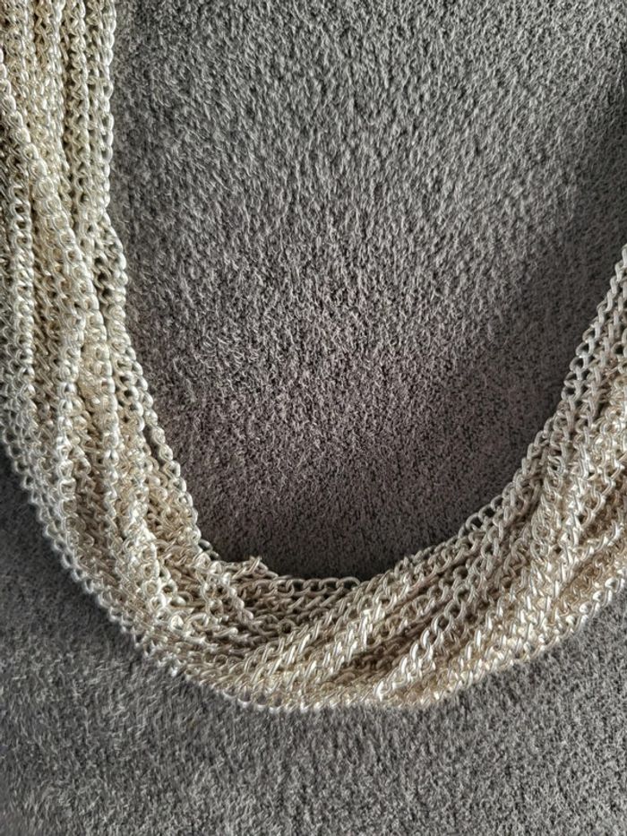 Collier chaînes argenté 42/52cm - photo numéro 3