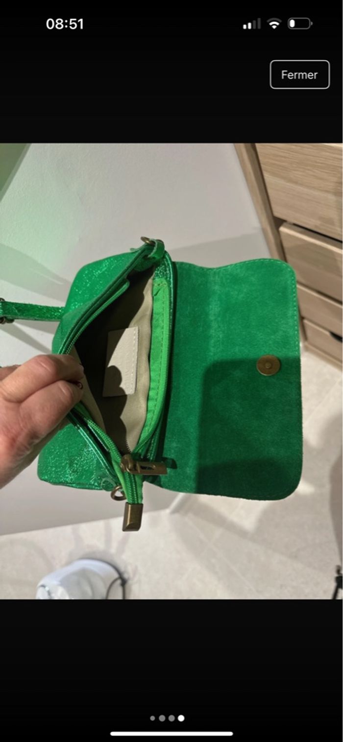 Sac  main paillette vert - photo numéro 4