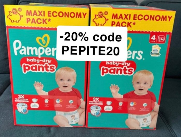188 couches culotte taille 4 Pampers baby dry Pants