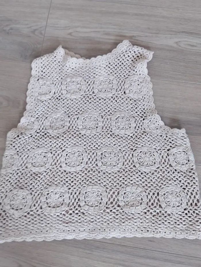 Débardeur en crochet beige stradivarius M - photo numéro 3