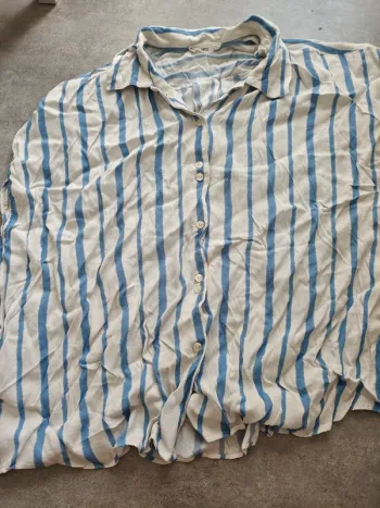 Chemise mango rayée bleue T.M