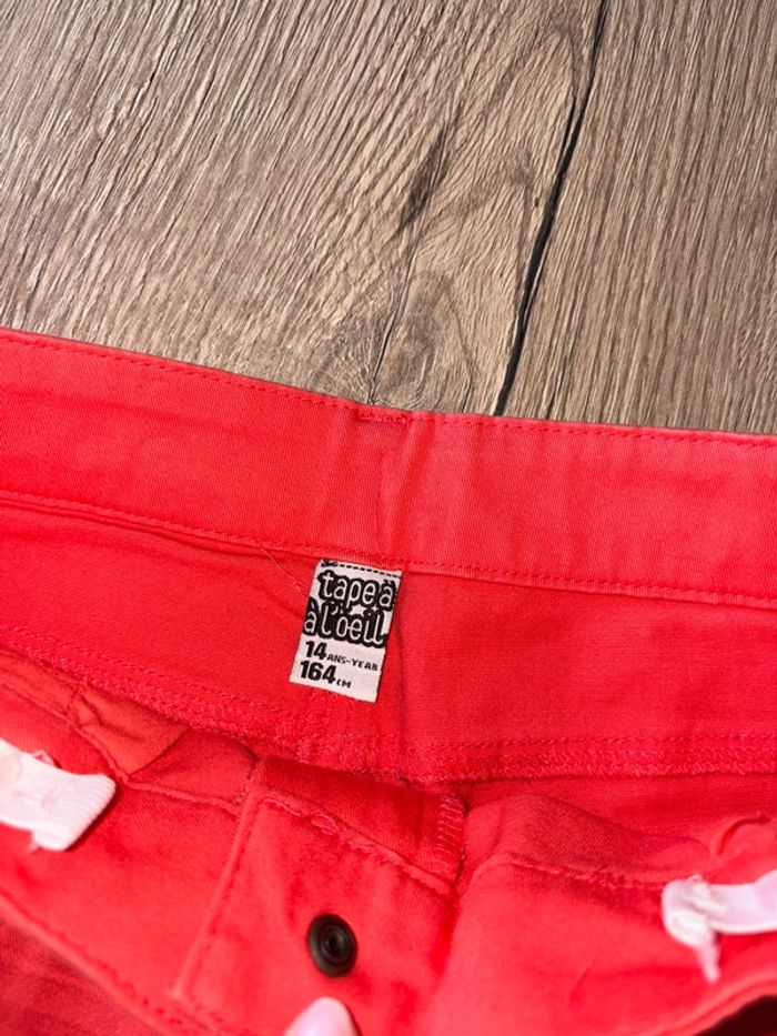 Pantalon tape à l’œil fille 14 ans corail orange - photo numéro 3