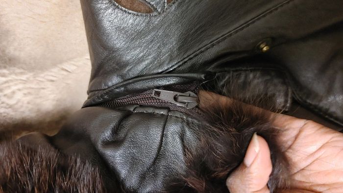 Manteau vintage en cuir Au Renard vintage hiver très chaud - photo numéro 15