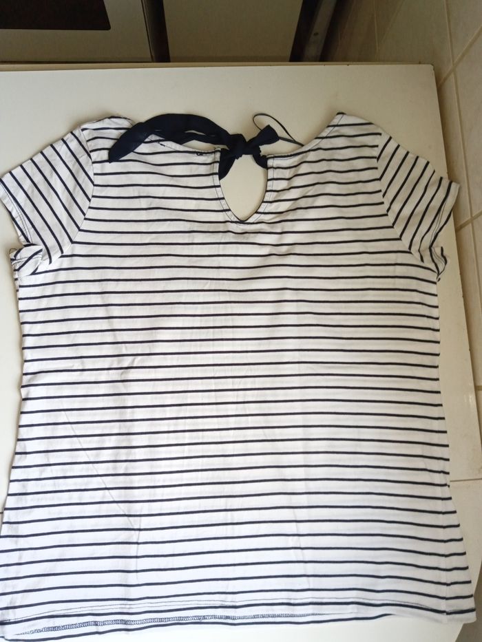 T-SHIRT marinière, taille L en 44 - photo numéro 2